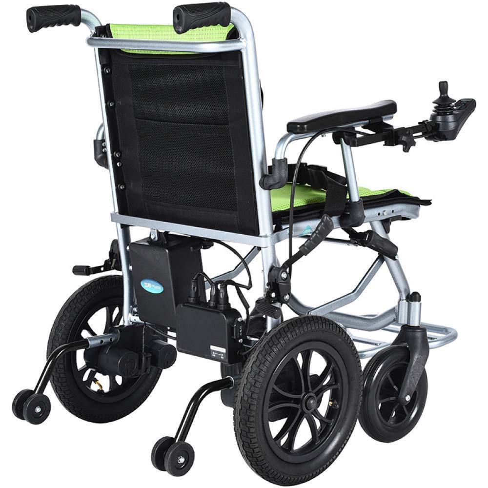 Silla de Ruedas Plegable portátil, Silla de Ruedas eléctrica, Silla de Ruedas para discapacitados Scooter de Cuatro Ruedas con luz Inteligente Plegable Completamente automática para ancian