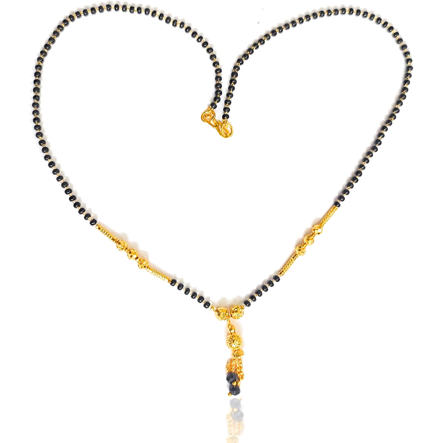 1gm gold mangalsutra for women Stylish Gold and Black Wati Tanmaniya for Women mangal sutra gold for women-image-19