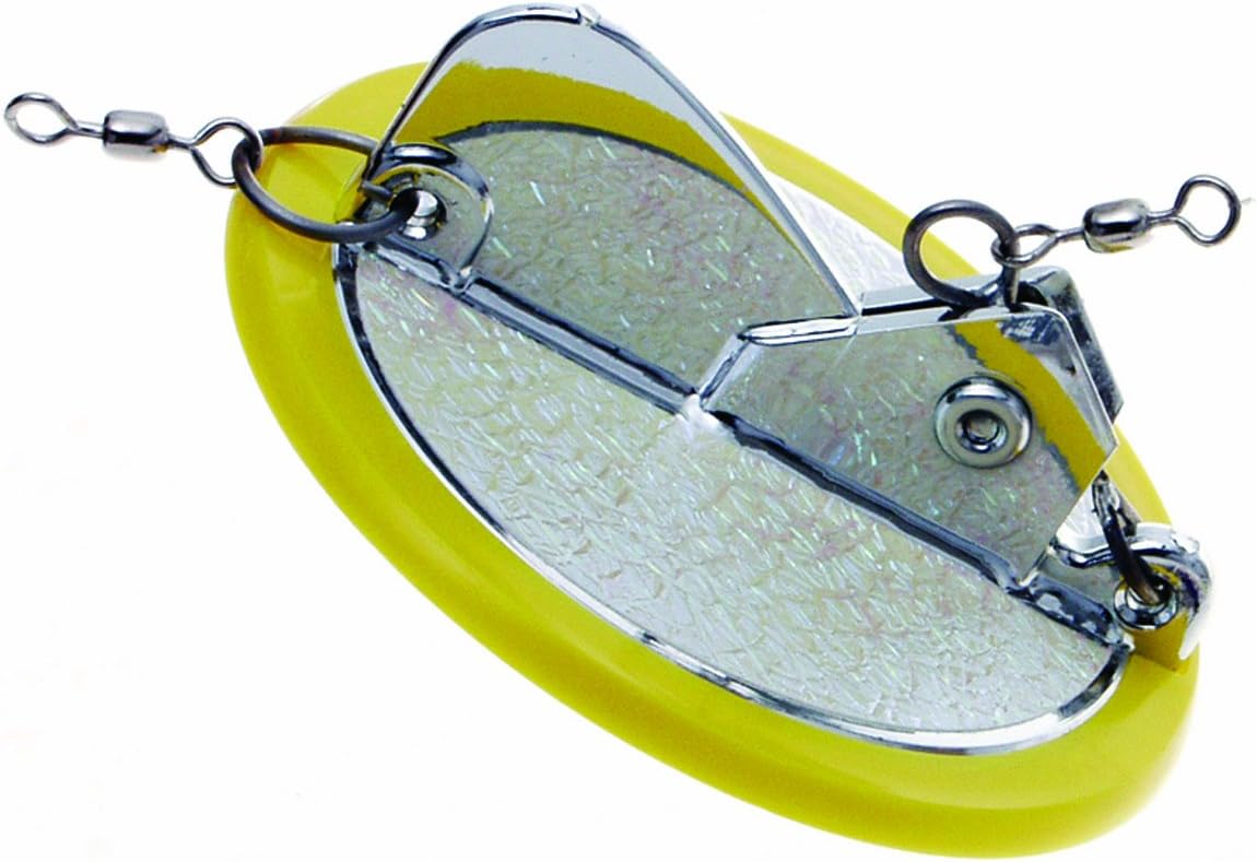 Luhr Jensen Dipsy Diver, Chartreuse and White Bottom, 3 1/4-Inch