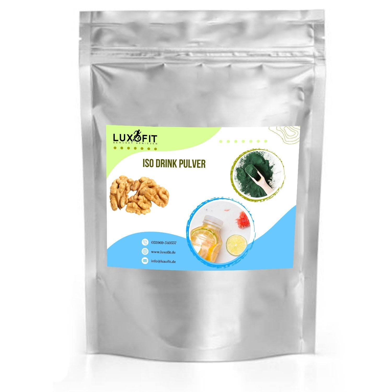 Luxofit Walnuss Getränk isotonisch Iso Drink Pulver, Sportgetränk, geeignet für Ausdauersportler, mit Elektrolyten, mit natürlichen Inhaltsstoffen, schnelle und einfache Zubereitung (10 Kg)