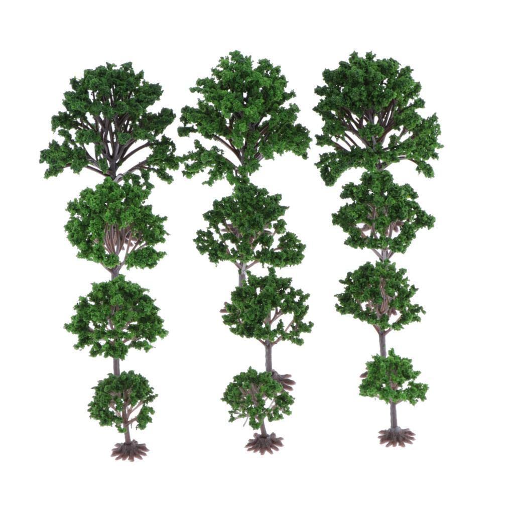 4 10 cm Gemischtes Modell Pfirsichbaum Zug Eisenbahn Landschaft