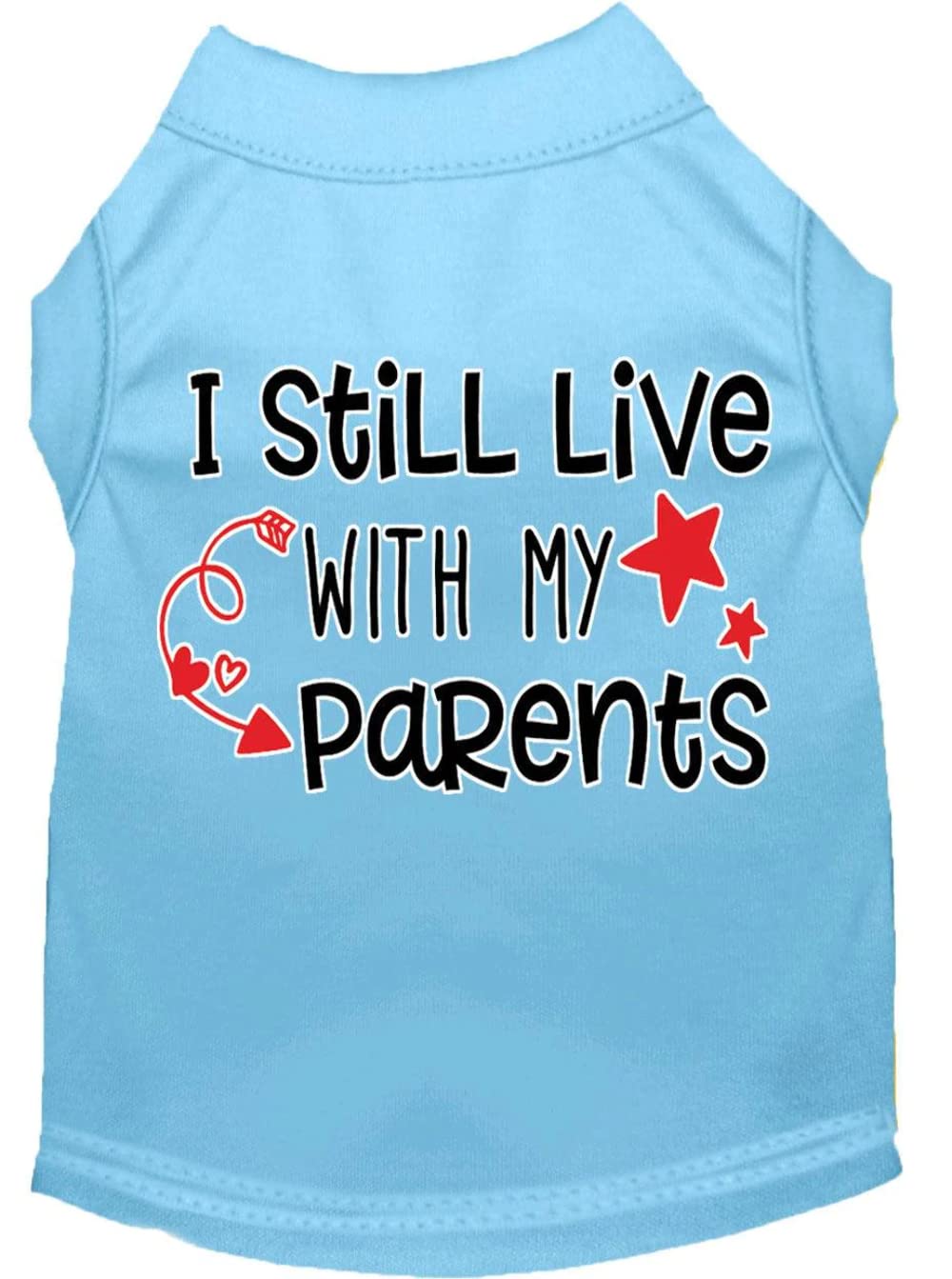Mirage Pet Product Ancora in diretta con i miei genitori Camicia per cani con stampa serigrafica Red Med
