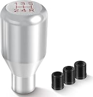 DREAMIZER Sebességváltó Gomb 5 Fokozatú Univerzális Alumínium Váltókar Gomb 3 Adapterrel 8mm 10mm 12mm Ezüst 1