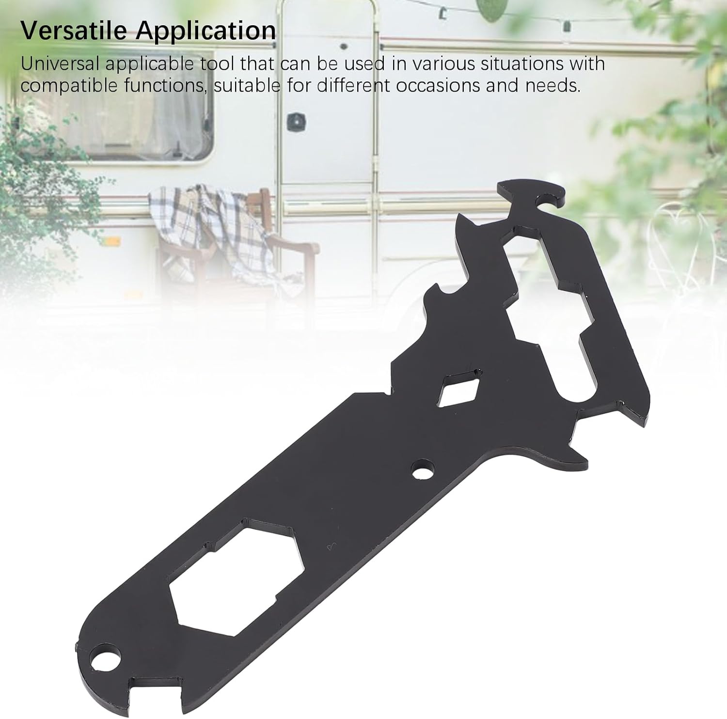 Black Multitool with 14 in 1 Separate Rigger Tools, Steel Multifunctional Wing Nut Wire Strippers Bottle Opener for RV Caravans Cars Ships