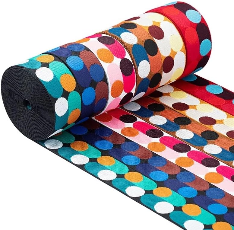 Nylon Webbing Belt，Heavy Cotton Webbing， Polka Dot Webbing Straps for Bag Belt Nylon Webbing DIY Craft Backpack Strap Bag Accessories 5 Meter 25/50mm Webbing Strap