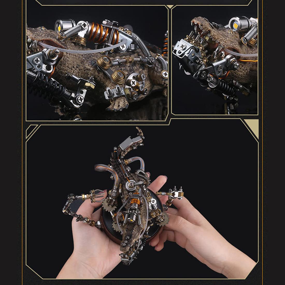 Zestaw 3D Metal Puzzle Mechaniczny Model Krokodyla, 547 Elementów DIY Puzzle Konstrukcyjne Zabawki Dorosłych