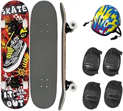 Skate Infantil 70cm Tênis Vermelho BH Store com Kit de Segurança