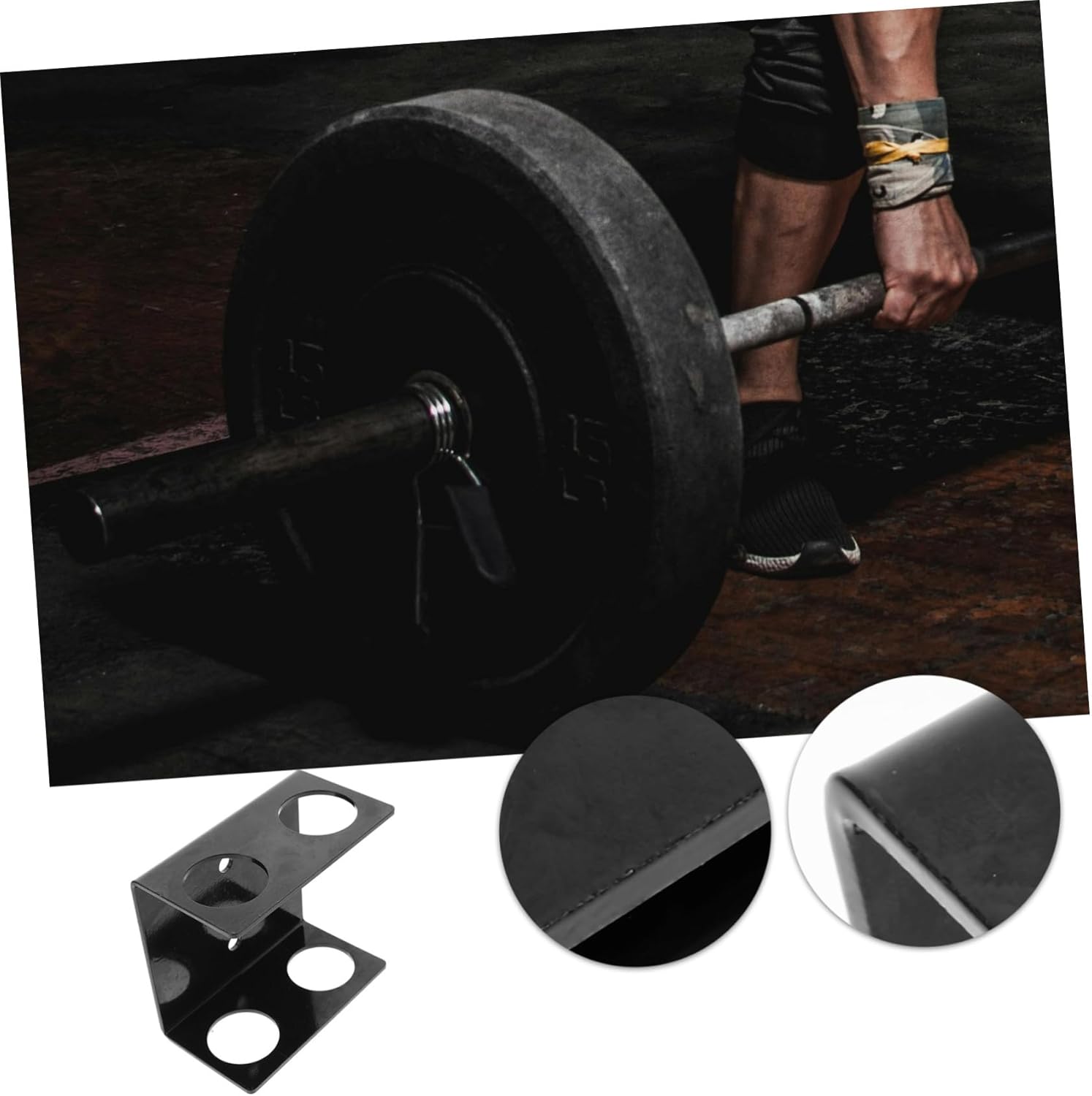 Wall Mounted Barbell Stand Dumbbell Rack Weight Plate Storage Organizer for Home Gym Space-saving Dual-bar Holder with Construction Efficient Multi-equipment Fitness Rack for