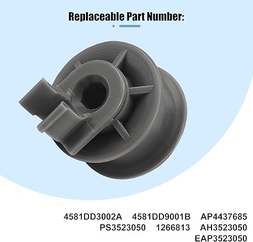 Miniatura 5 de 4581DD3002A - Rodillo de repuesto para escurridor de platos superior compatible con piezas de lavavajillas L-G, sustituye a 4581DD9001B AP4437685