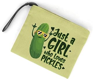 Pickle Gifts Pickle Lover Gift Vegetarian Gift Dill Pickles Gift Food Cucumber Lover Gift Birthday Christmas Graduation Gifts for Women Vegan Gift Makeup Bag
