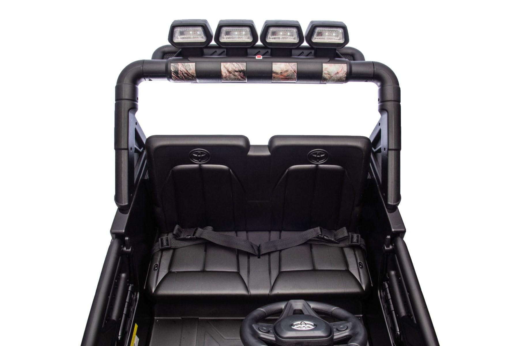 RIRICAR 4x4 Voiture électrique Enfants 2 Places Toyota FJ Cruiser XXL, sous Licence, Noir Sable, Batterie Lithium Portable, châssis surélevé, Deux sièges, Suspension arrière, lumières LED