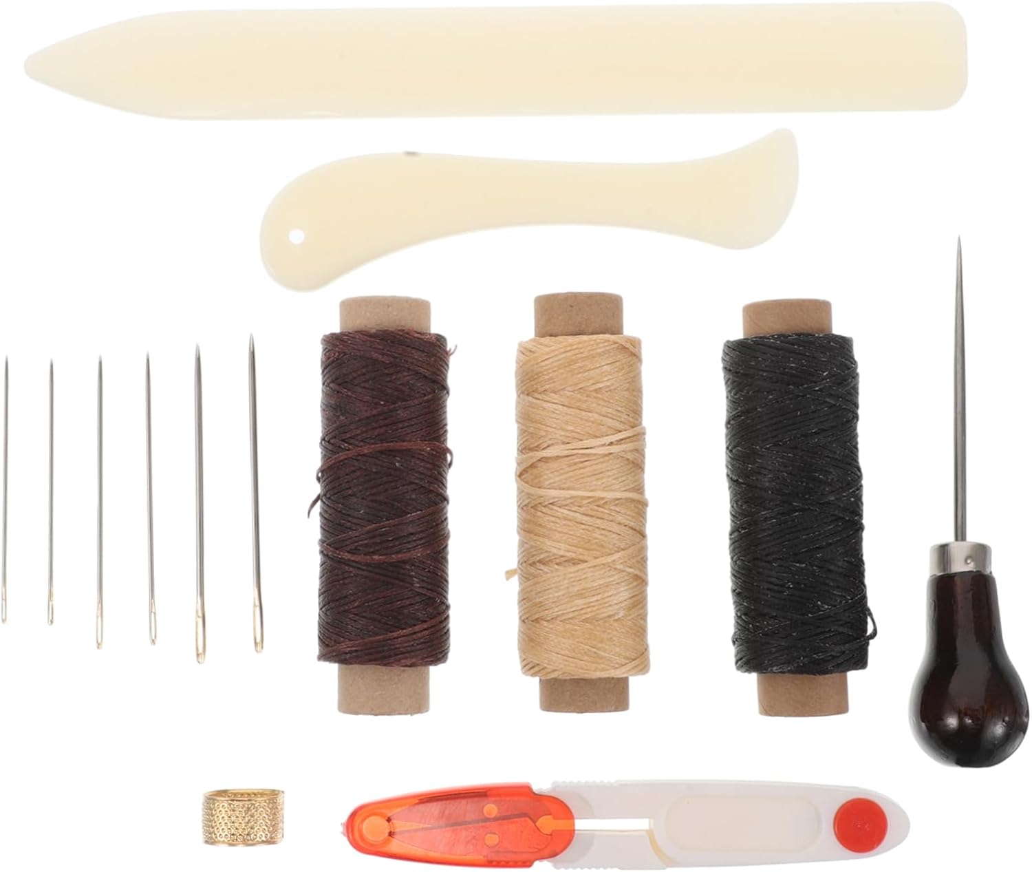 PERSELOSO Leather Tool Set Book Binding Supplies Leather Crafting for Hand Sewing DIY Sewing Repair Kit Beginner Friendly PERSELOSO Leather Tool Set Book Binding Supplies Leather Crafting for Hand Sewing DIY Sewing Repair Kit Beginner Friendly