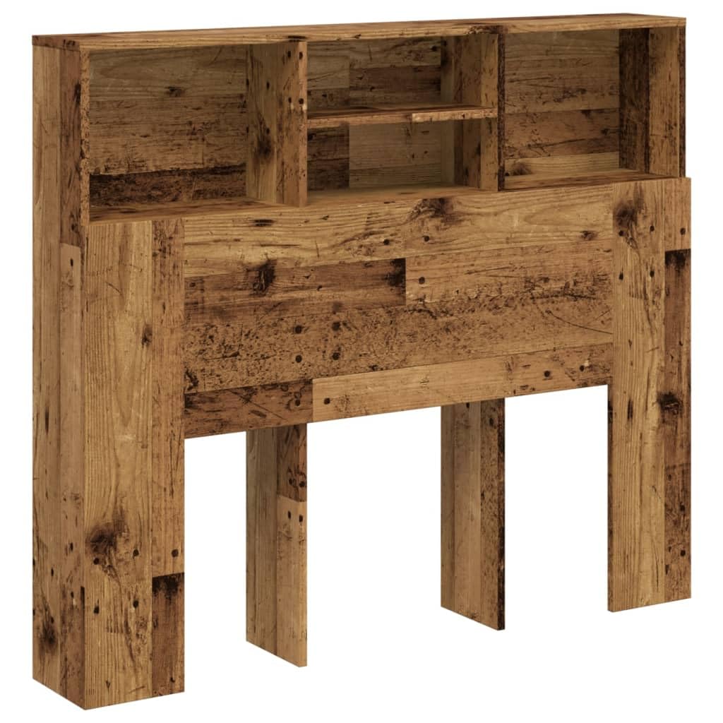 Homgoday Cabecero con caja de madera de 120 x 19 x 103,5 cm, de aglomerado, para muebles, baúles y baúles, caja de jardín, porta herramientas de jardín, puf de exterior, baúl de exterior