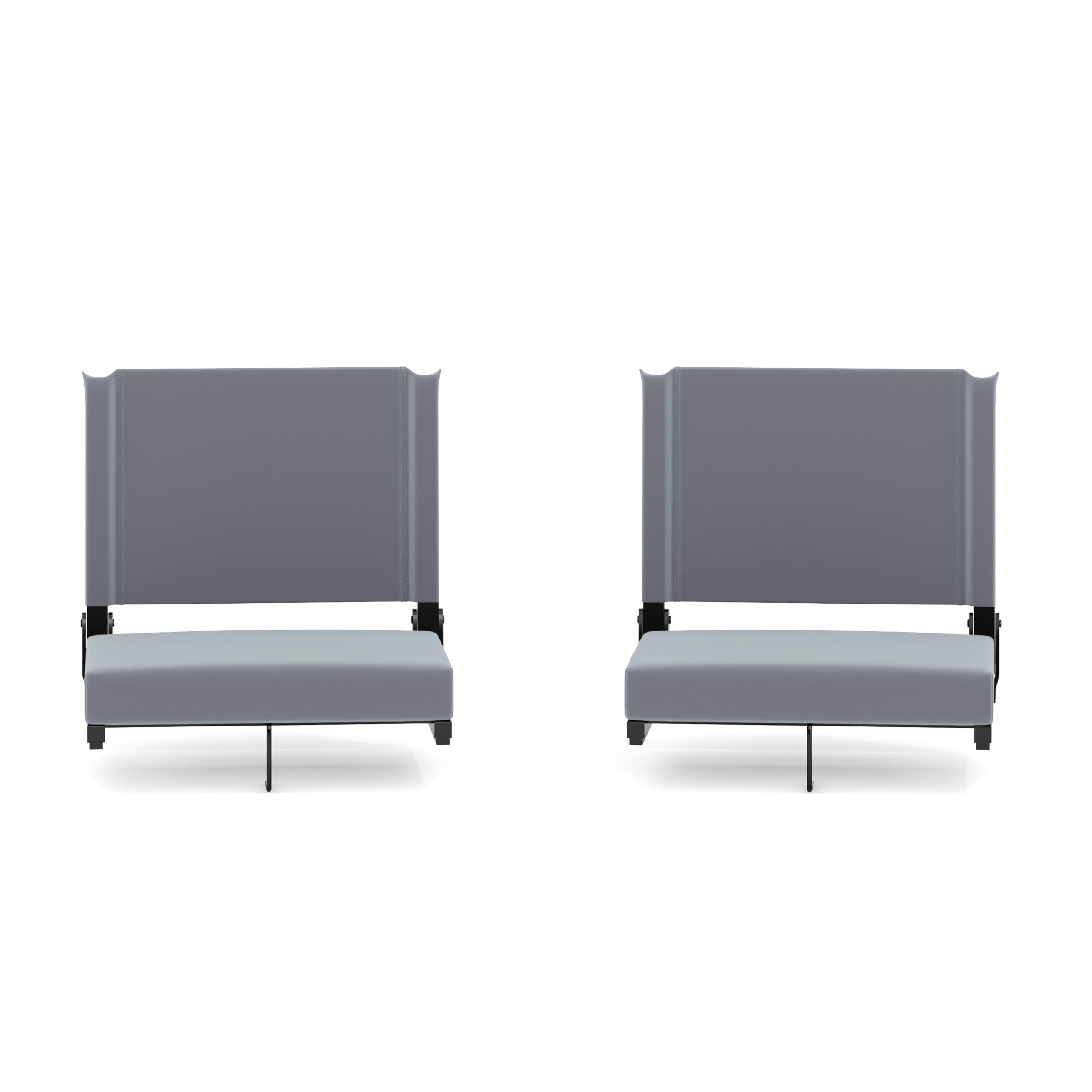 Flash Furniture Grey / Set of 2 / Ultra-Padded Stadium Seats & Cushions