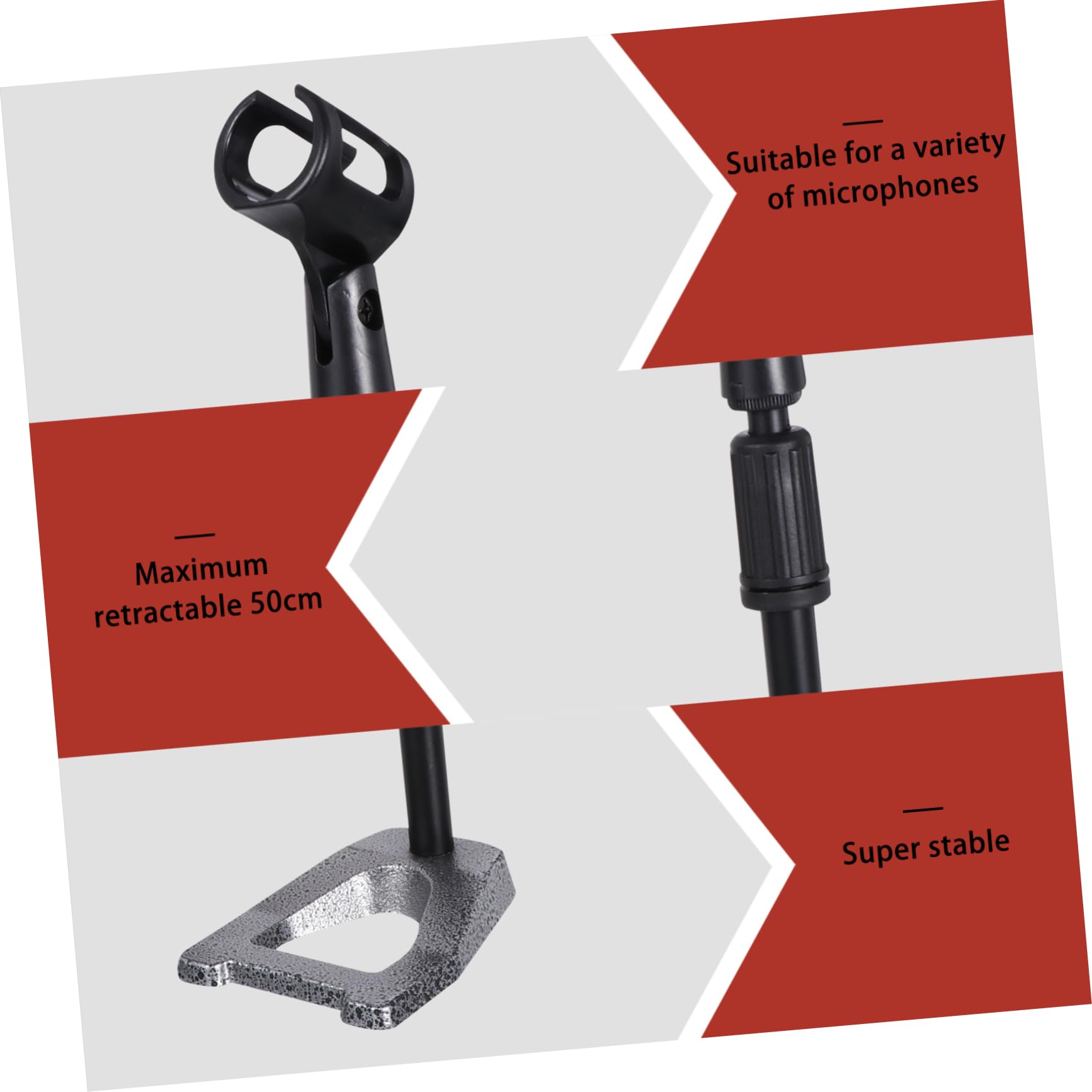 Sosoport Supporto per Microfono da Tavolo Altitudine Base Pesata Supporto per Microfono per Studio e Broadcast