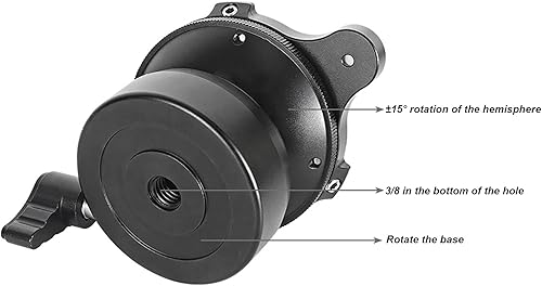 Miniatura 7 de DY60N Base de nivelación de trípode, cabeza de trípode de cámara, placa base de nivelación de trípode, ajuste de cabeza de nivelador de cámara para