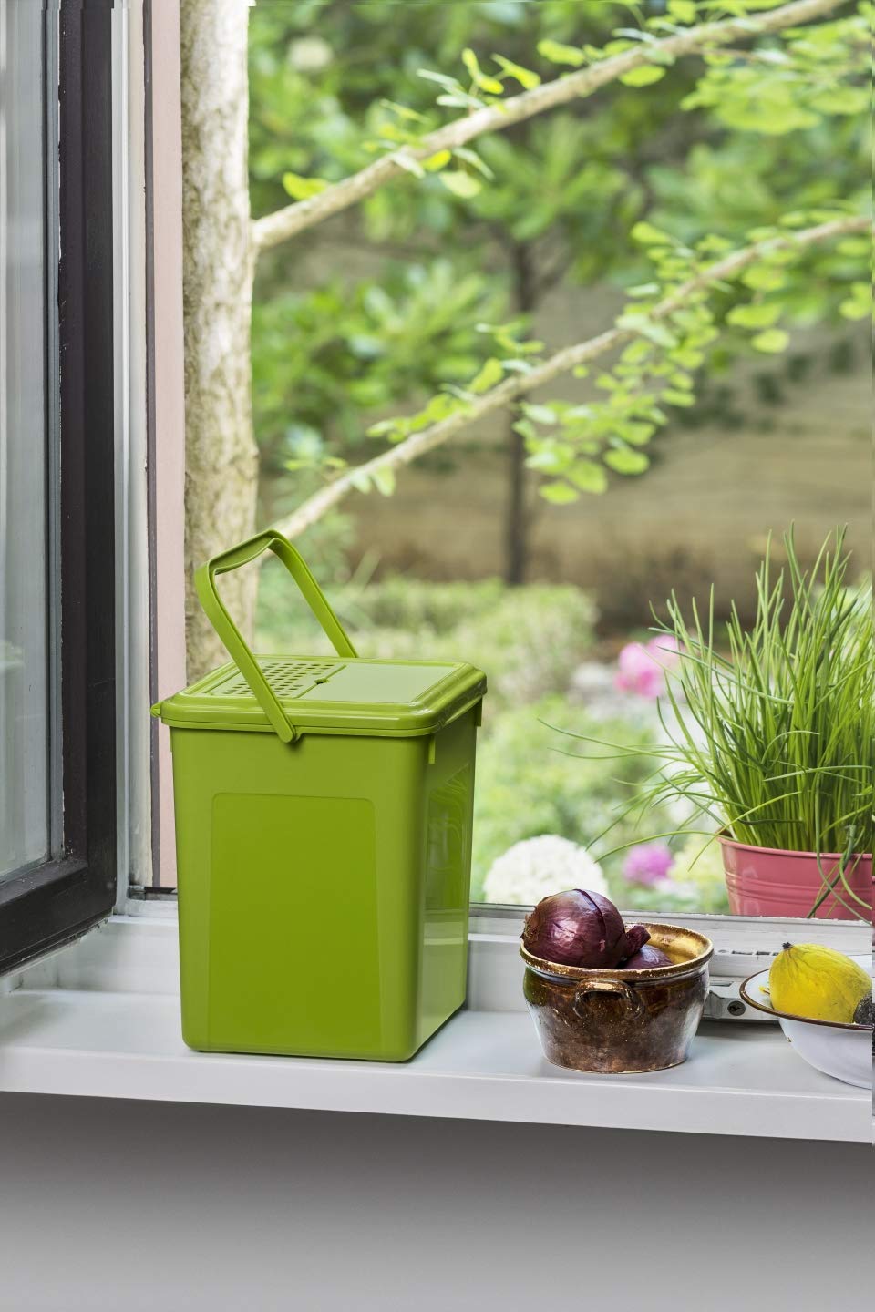 Snips, Poubelle Compost Cuisine Avec Couvercle Et Poignée 3L, Composteur Cuisine, Poubelle à Compost 20,5 X 18,5 X 16,7 Made In Italy, Bpa Free