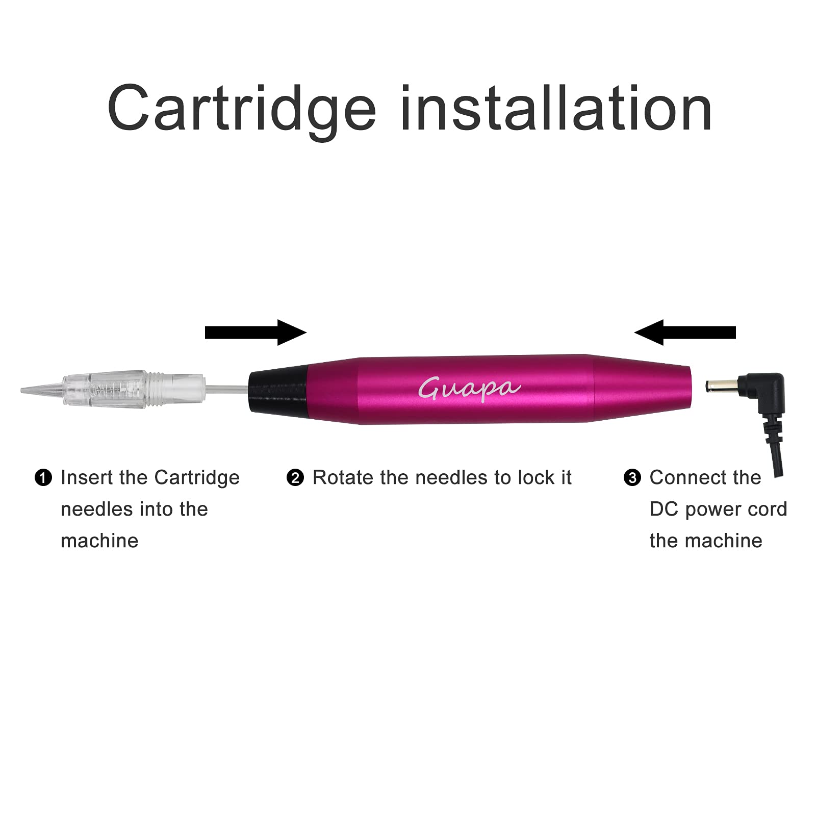 Guapa Microblading Tattoo Machine Electric MST Permanent Makeup Machine Tattoo Gun Device with 50pcs Cartridge Needles for Eyebrow Eyeliner Lip Body Art Beauty Machine Red50pcs Needles product thumbnail 4