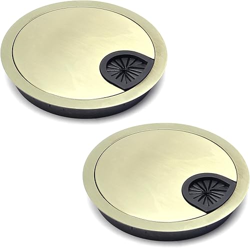 Miniatura 16 de MroMax Ojales de escritorio de aleación de zinc de 3.07 pulgadas, cubierta de agujero para cable, ojales de escritorio, organizador de cables para