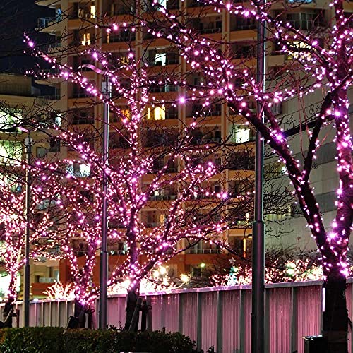 Image of Gesto Pink Led Serial String Lights - Waterproof Copper Wire Led Fairy Lights for Home Decoration,Christmas, Deepawali & Diwali Decoration Lights for Balcony Outdoor (20 Meter | Pack of 2)