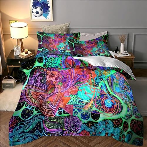 Housse de couette 140x200 microfibre respirante et douce 3D - 6