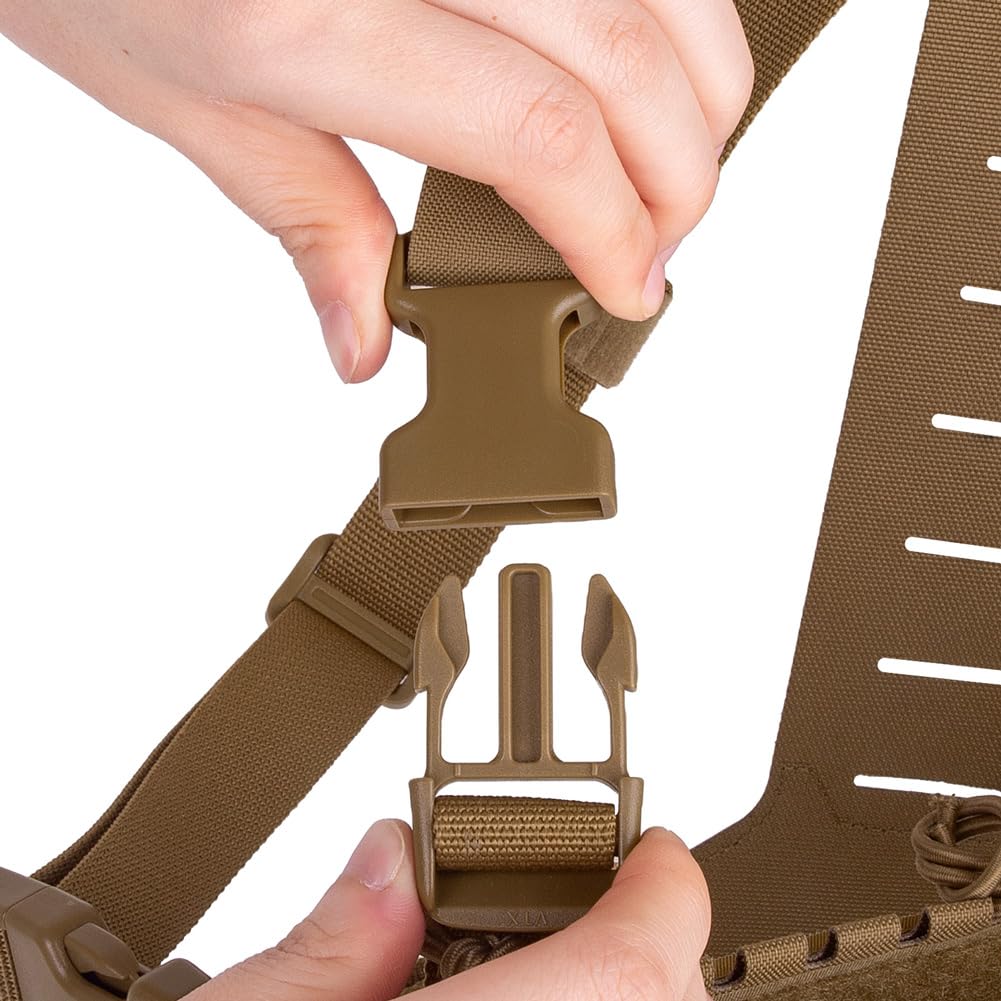 KRYDEX GEAR Tracolla ibrida con pannello MOLLE posteriore per Airsoft Chest Rig