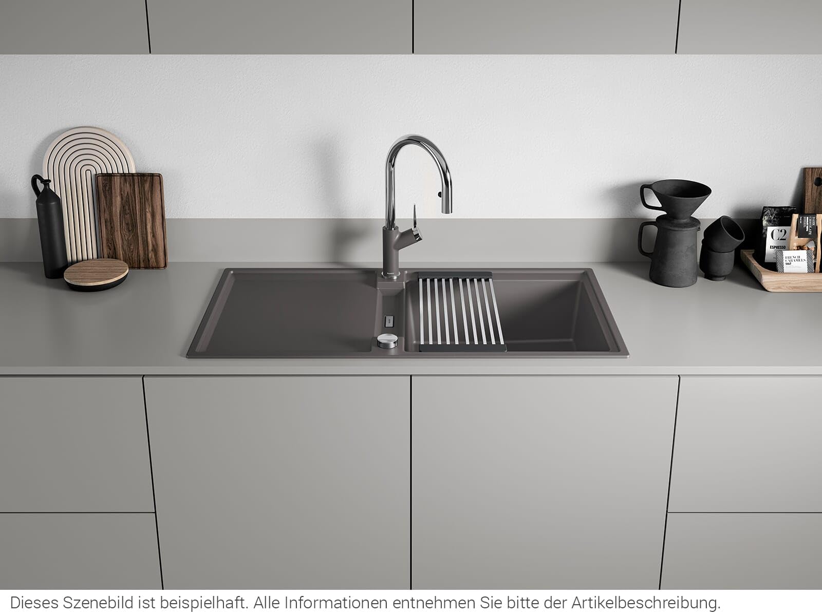 Blanco ADON XL 6 S Granitspüle Aus Silgranit PuraDur - 1 Becken, Alumetallic, Für 60cm Unterschrank