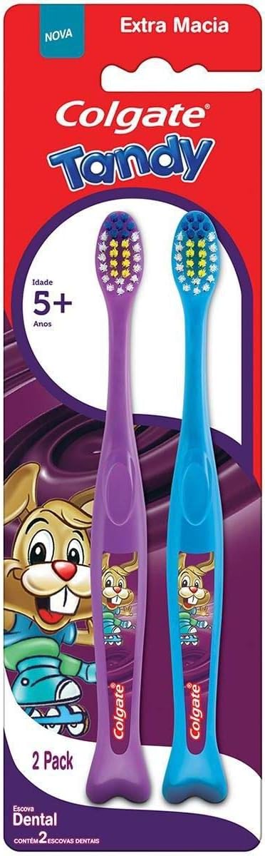 Escova de Dente Infantil Colgate Tandy 2 Unidades, Cores Sortidos