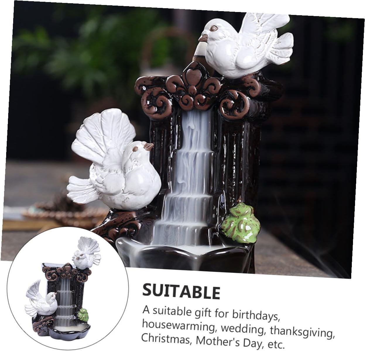 Ceramic Dove Incense Holder Decorative Censer Artistic Aroma Burner Home Office Zen Table Ornament