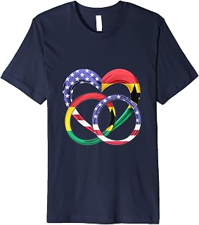 American Flag Heart Wedding Rings Marriage Ghana Premium T-Shirt