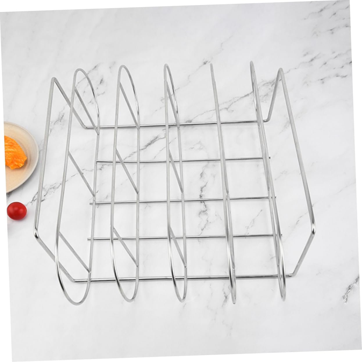 Supporto per Arrosto e Costine in Acciaio Inox, Design Ergonomico e Facile da Pulire, per Barbecue a Casa e Picnic All'aperto