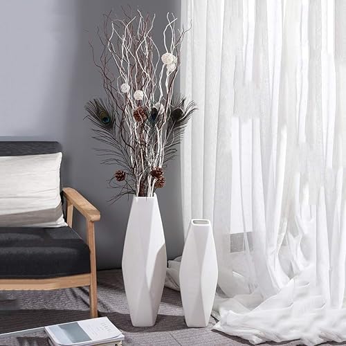 Miniatura 4 de ZYCSKTL Jarrón de flores, florero floral de cerámica para decoración del hogar, jarrón grande de cerámica para sala de estar, arreglo de flores