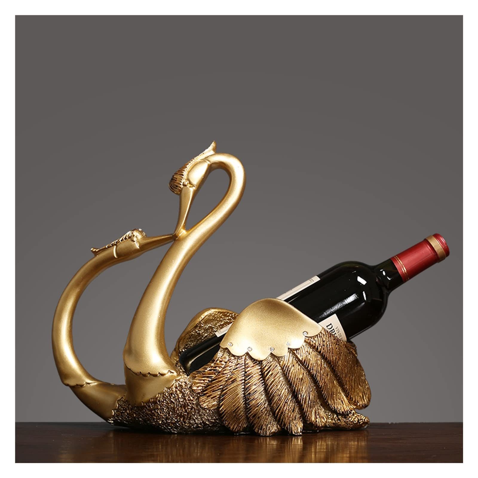 Porte-bouteille de vin cygne créatif : support en résine de table