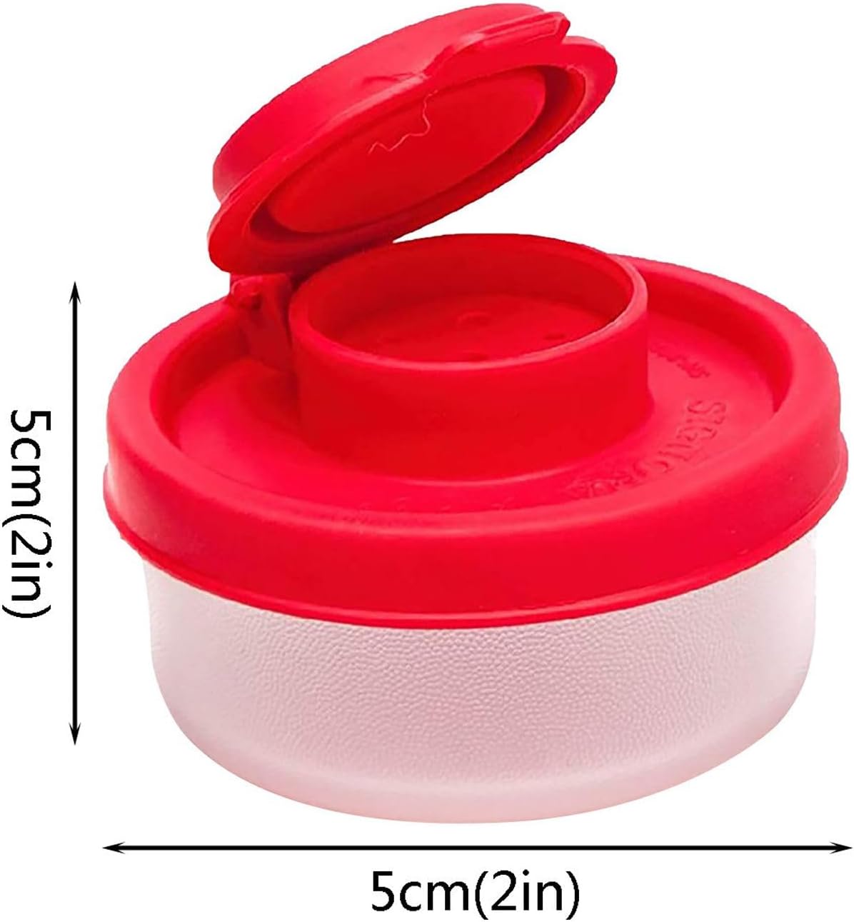 1Pcs Red Attractive Red Small Salt And Pepper Shakers For On The Go - Mini Shaker Set For Salt And Pepper With Lid To Take With You - For Travel, Camping And To-Go 40G, Salt Shakers