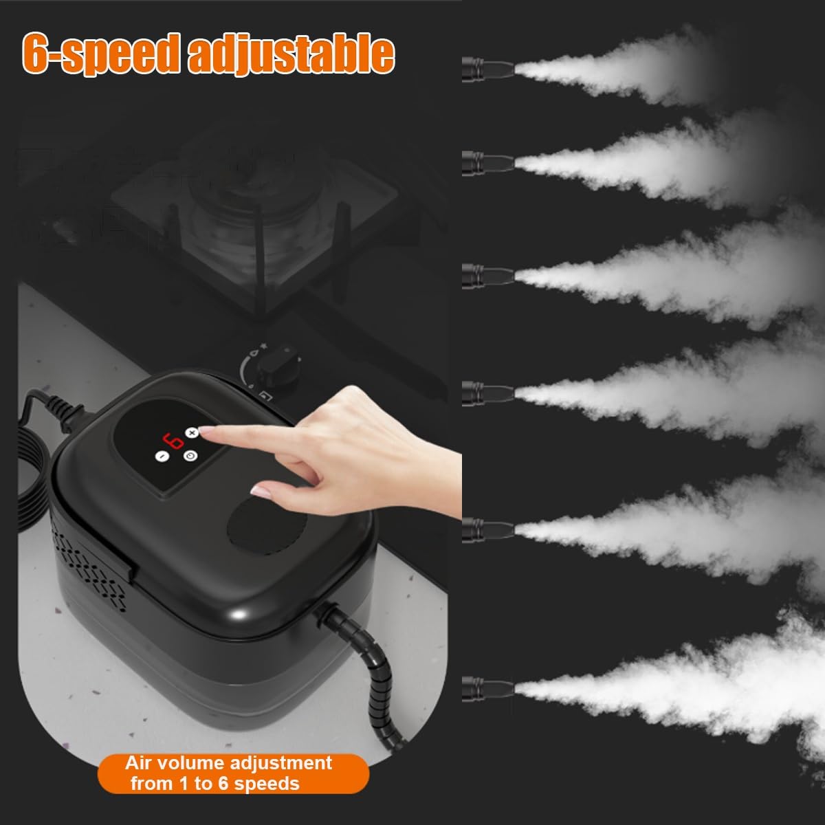 Przenośny parowiec o mocy 2500 W z 6-stopniowym podwójnym sterowaniem i inteligentnym wyświetlaczem, wysokotemperaturowy parowiec pod ciśnieniem ze zbiornikiem(Black)