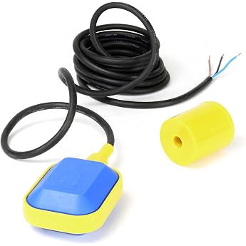 Wiltec Float Switch for Pumps, 230VAC 16A, Level Switch for Submersible Pumps, Changer with 5m Cable