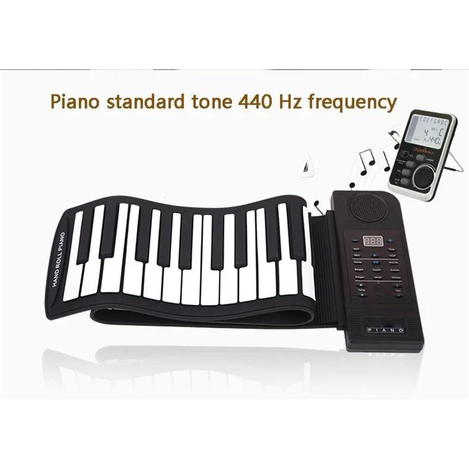 Pianino Elektroniczne Elastyczny Silikonowy Fortepian Dla Dorosłych 61 Klawiszy Przenośny Instrument Muzyczny Z Rolowaną Klawiaturą(EU)