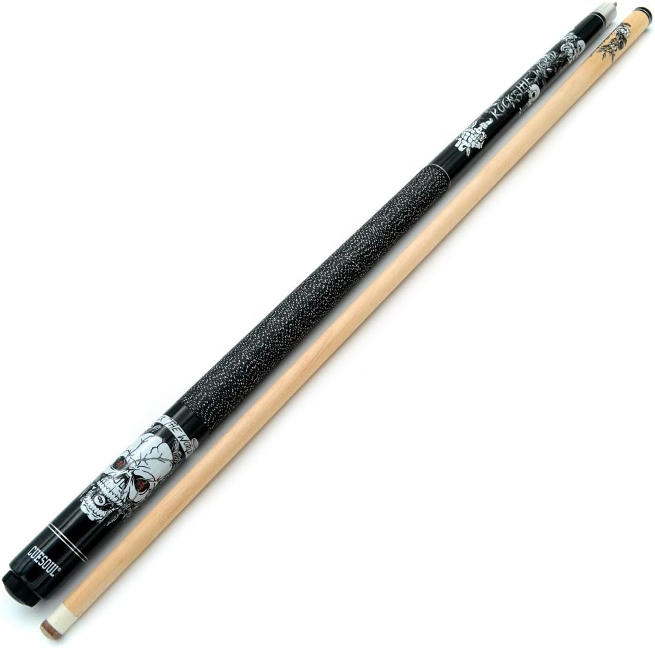 CUESOUL 58 inch 19/20/21 oz 1/2 Maple Pool Cue Stick Kit-Rockin Series