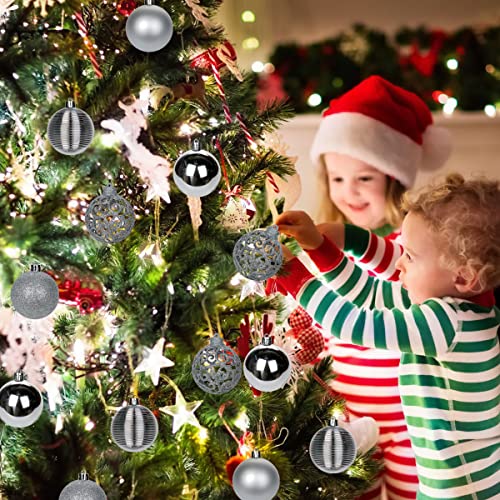 30 palline natalizie con cordini, 60 mm, in