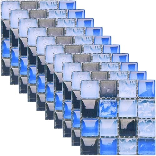 Miniatura 6 de Adhesivos decorativos para azulejos, 10 unidades, 4 x 4 pulgadas cada una, azulejos de mosaico 3D para decoración del hogar, cocina, baño