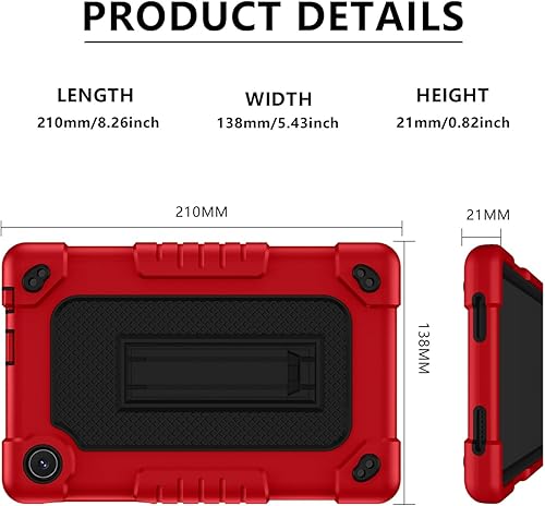 Miniatura 8 de FIEWESEY Funda protectora para tablet TCL Tab 8 Plus, correa para el hombro, silicona suave y parte trasera dura, a prueba de golpes, para TCL Tab 8