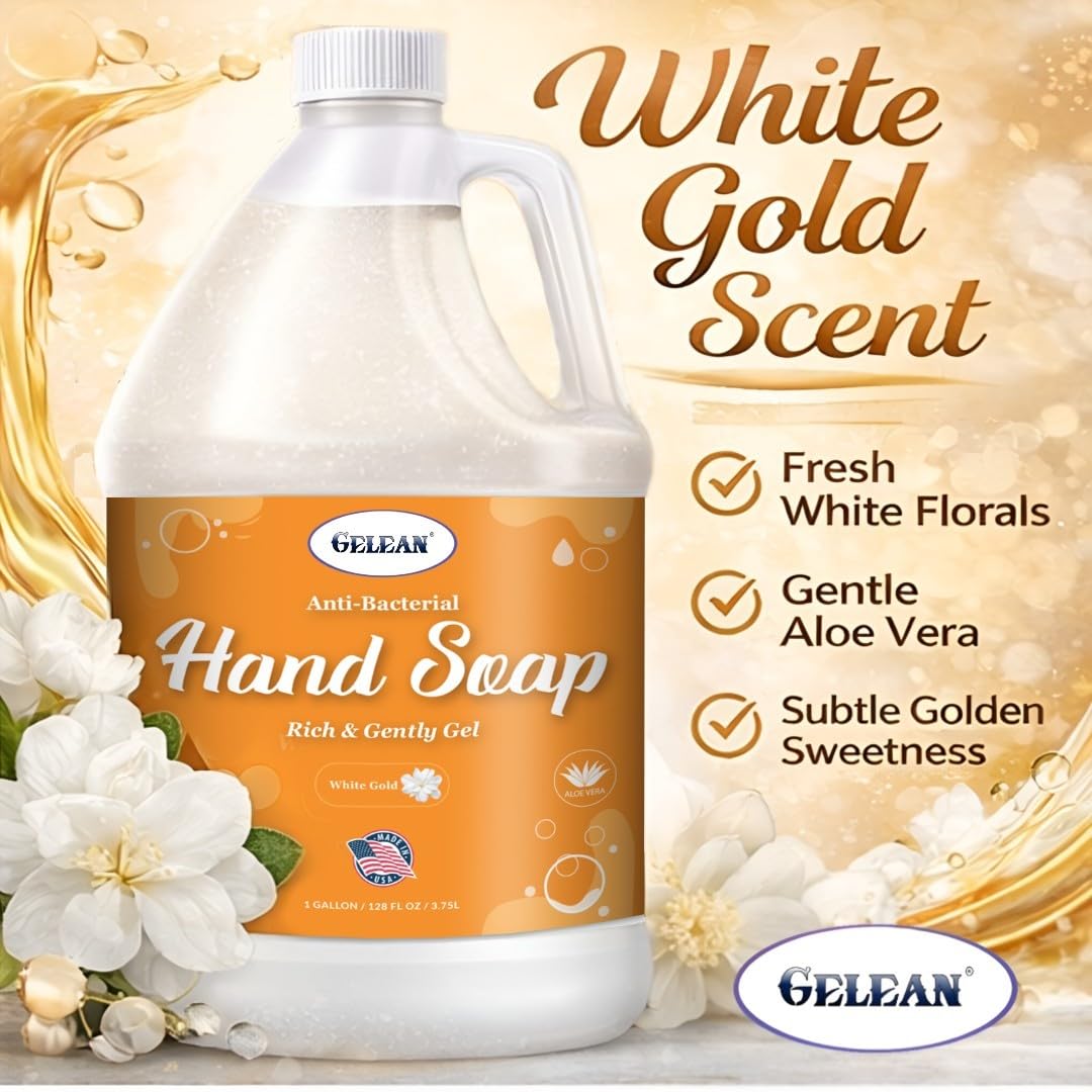 Liquid Gel Hand Soap with Aloe Vera, pH Balanced, 128 Fl Oz Refill Jug