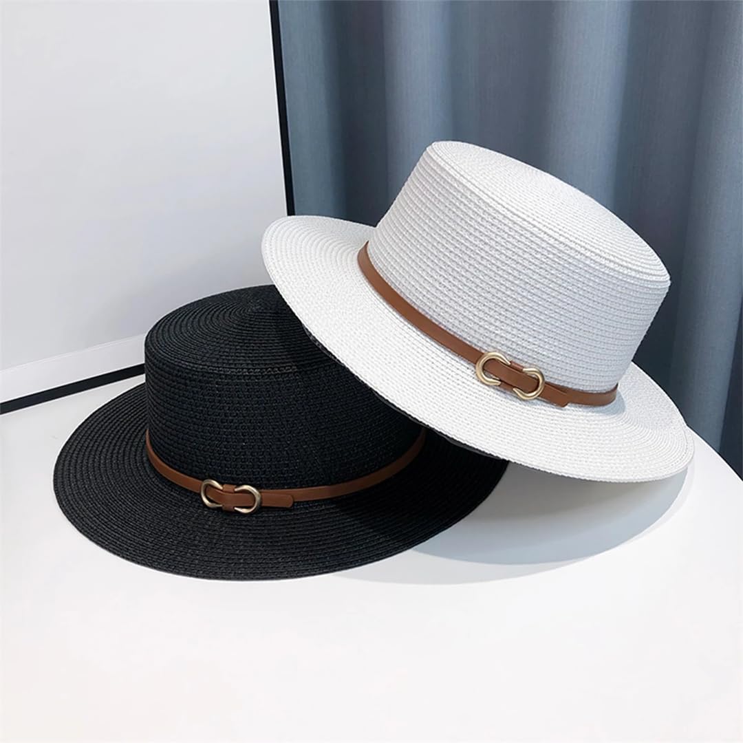 Cappello di paglia da donna, cappello da pescatore, protezione solare, cappello da pescatore, stile francese, da spiaggia, cappello di paglia