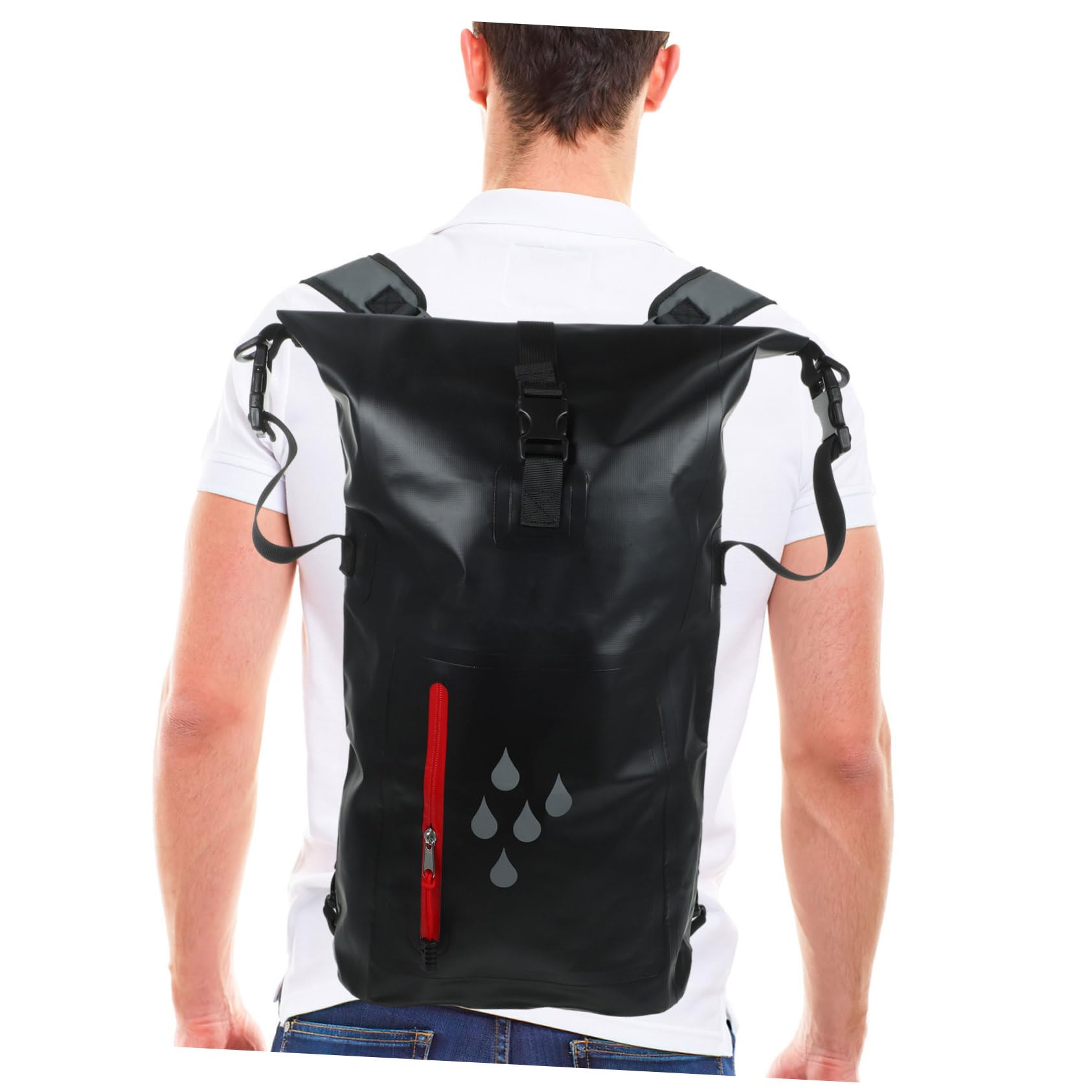 Toyvian 25l Tasche Sommer Dry Tasche Rucksack aus 500d PVC Mesh Stoff Leichter und Mobiler Packsack mit Schultergurt für Outdoor Sport und Schwimmen