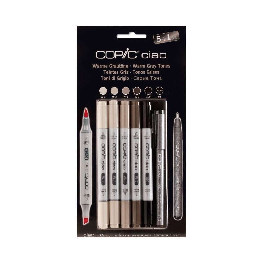 Amazon.com: Copic Ciao 5+1 Marker Set - Warm Gray Tones (Pack of 5
