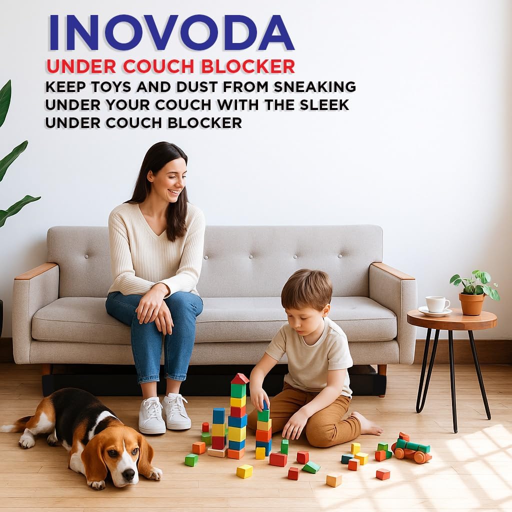 Under Couch Blocker for Pet Toys & Kid Toys 2.5" x 315" (26.24-Feet) – Under Bed & Furniture Gap Blocker to Keep Pet Toys and Small Items from Getting Stuck – Safe, Strong & Flexible Guard