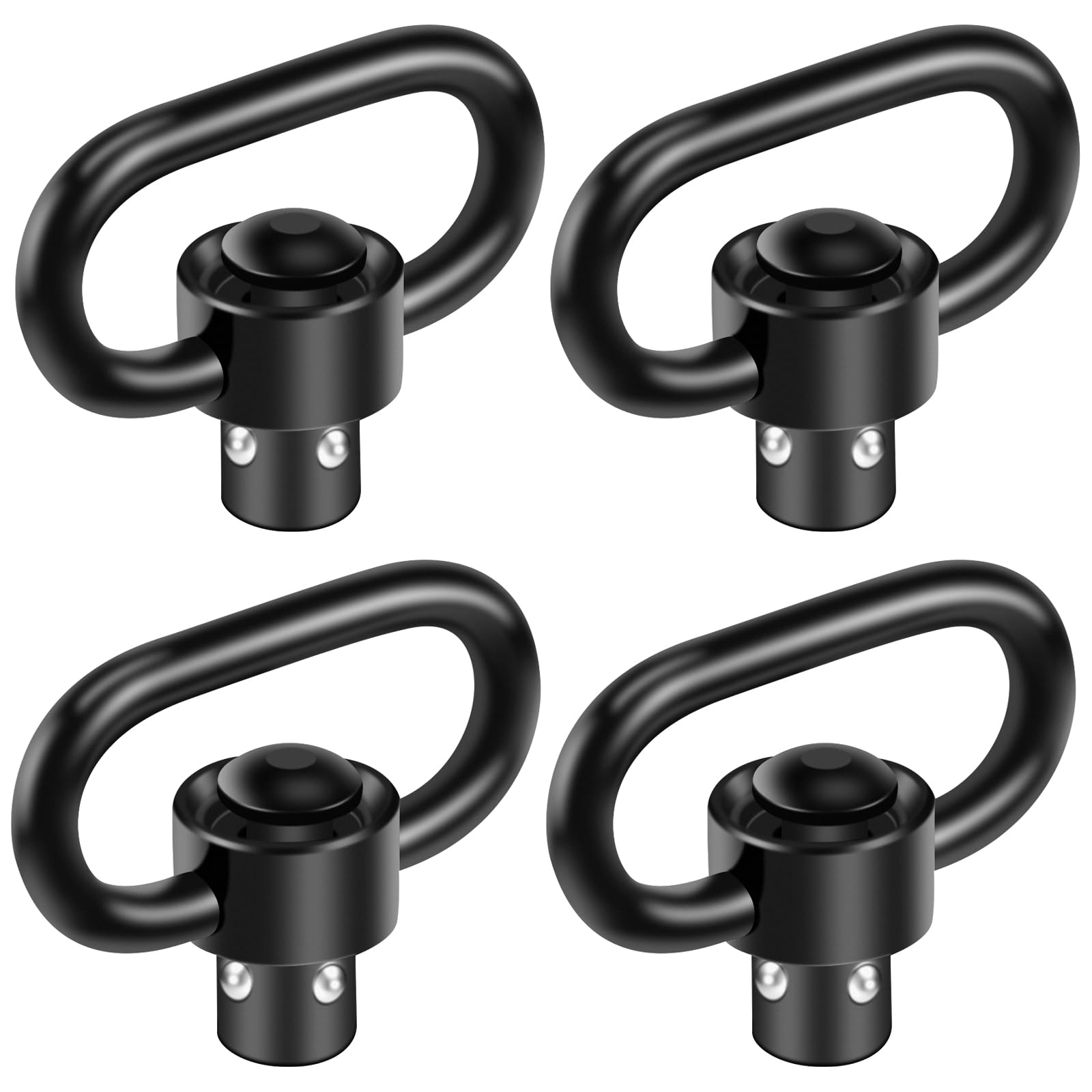 4 Pcs QD Sling Swivels, Picatinny QD Sling Mounts, 1.25" or 1" Push Button Quick Detach D-Loop or Triangle Loop Set for Two Point Traditional Sling Swivel Mounts Pic Rail QD Mounts