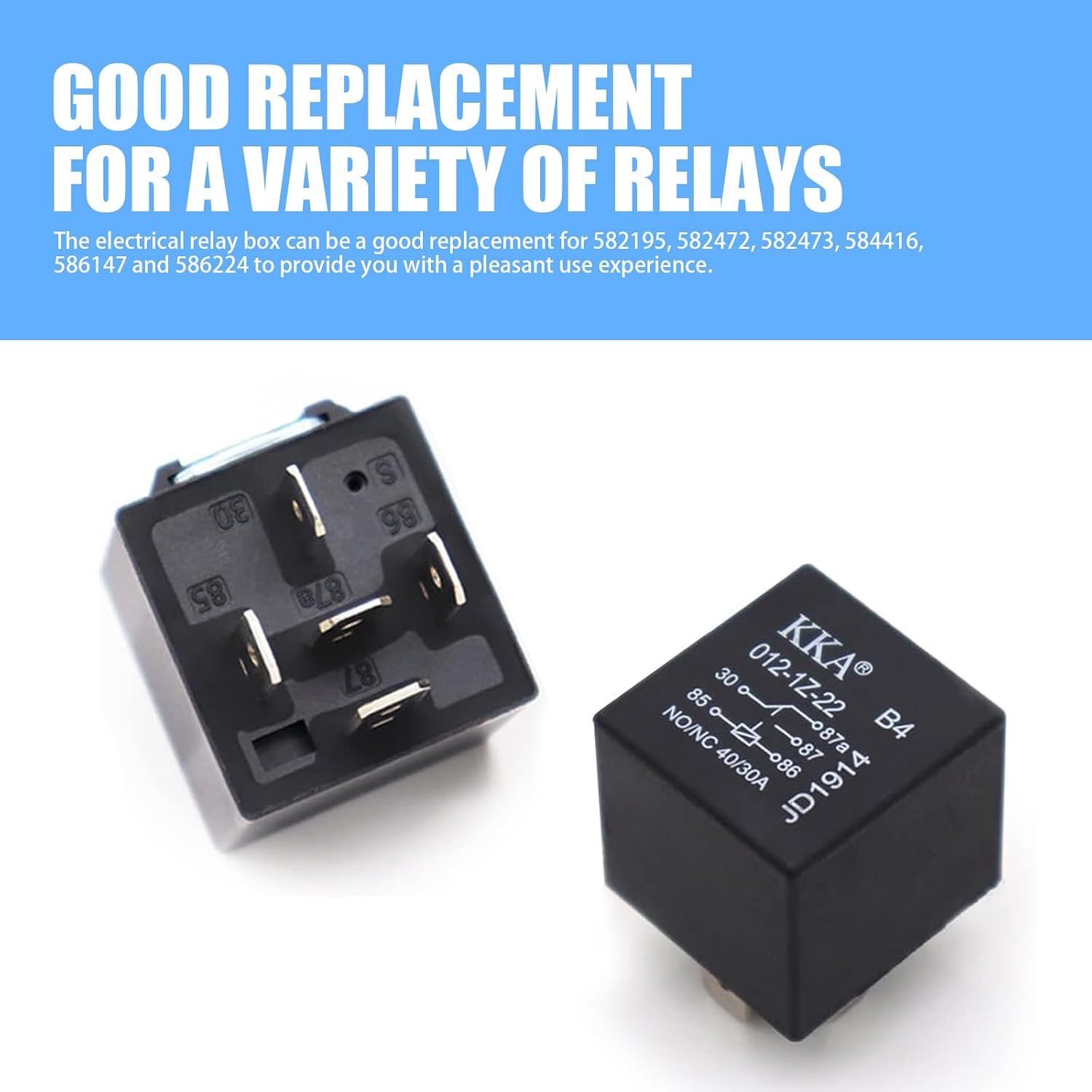 4 PCS Car Relays, 40A 12V Waterproof Car Starter Relay Switch, 5 Pin Multipurpose Automotive Relay, Universal for Most Cars' Replacement Accessories (Black)