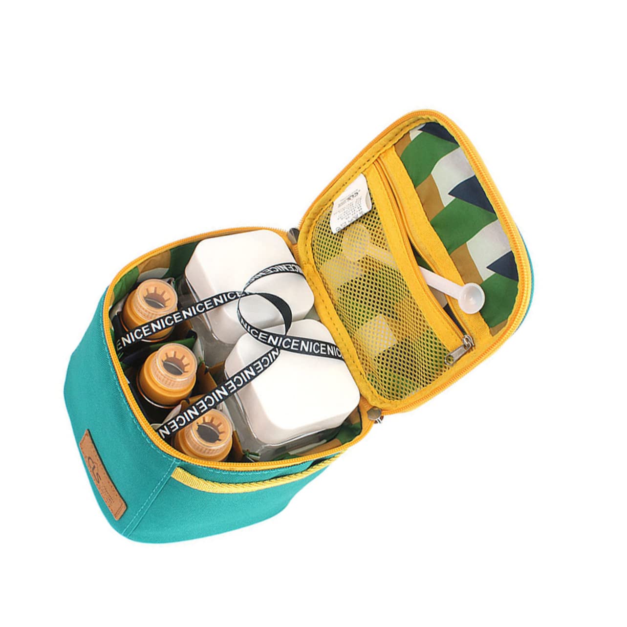 SOLUSTRE 1 Set Portable Spice Jar with Carry Bag Condiment Storage Containers Solid Bottles Liquid Bottles Measuring Spoon for Outdoor Cooking and Camping