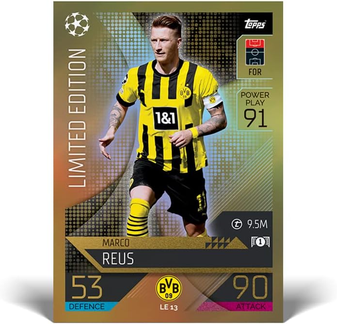 Topps Match Attax 22/23 - UEFA Champions League Football Cards | Booster Tin - Blue Burst (38 Cards, Including 2 Gold Limited Edtions)